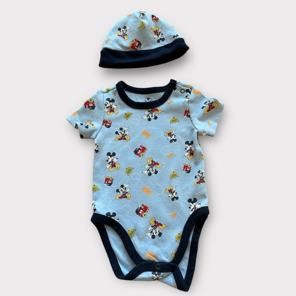 Disney Blue Mickey Mouse Bodysuit with Hat